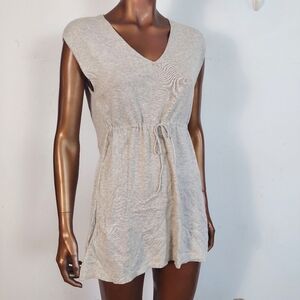 Eileen Fisher Gray V-Neck Sleeveless Dress